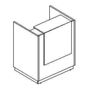 Стойка ресепшен прямая (полка высокая) белый премиум / белый премиум / белый премиум