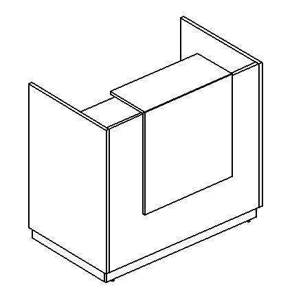 Стойка ресепшен прямая (полка высокая) белый премиум / белый премиум / белый премиум