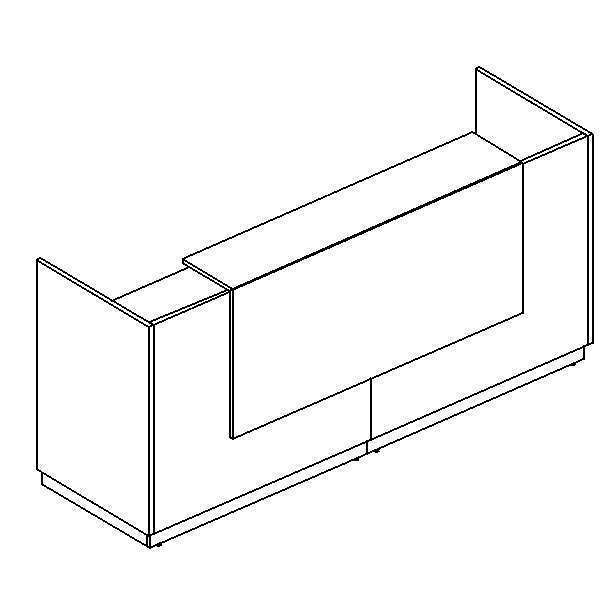 Стойка ресепшен прямая (полка высокая) белый премиум / белый премиум / белый премиум