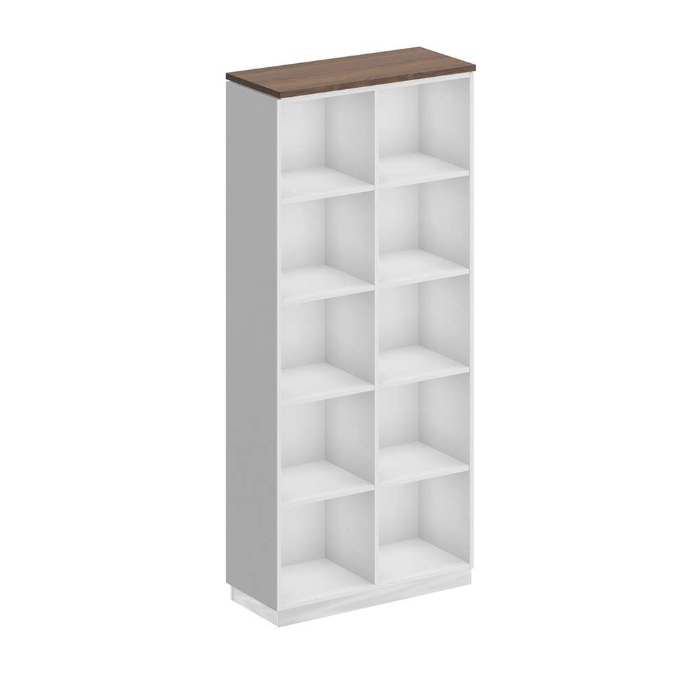 Стеллаж высокий двухрядный дуб гладстоун (столешница, фасад, топ)/ белый премиум (корпус)