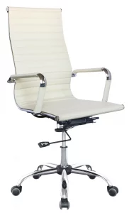Кресло руководителя Бюрократ CH-883 слоновая кость эко.кожа крестов. металл хром
