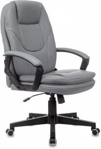 Кресло руководителя Бюрократ CH-868N серый эко.кожа крестов. пластик