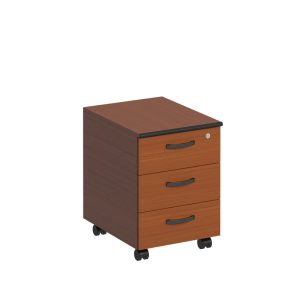 Тумба выкатная 3-х ящичная с центральным замком французский орех