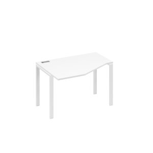 Стол "Техно" эргономичный левый на металлокаркасе UNO белый премиум / металлокаркас белый