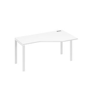Стол "Техно" на металлокаркасе UNO эргономичный правый белый премиум / металлокаркас белый