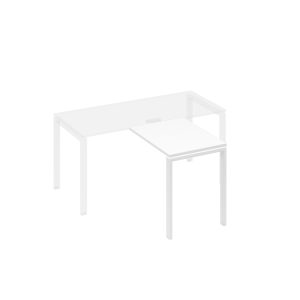 Брифинг-приставка с каркасом UNO белый премиум / металлокаркас белый