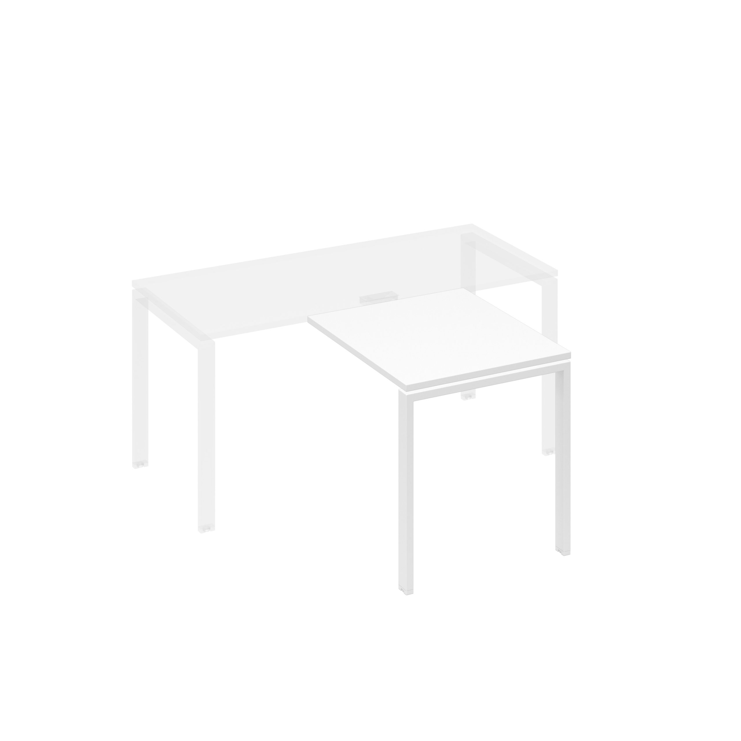 Брифинг-приставка каркас UNO металл белый премиум / металлокаркас белый