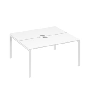 Рабочая станция на металлокаркасе UNO (2х160) белый премиум / металлокаркас белый