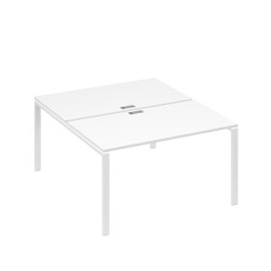 Станция рабочая на металлокаркасе UNO 2х140 белый премиум / металлокаркас белый