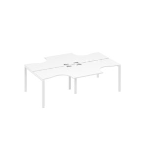 Рабочая станция UNO столы (4х120) Классика белый премиум / металлокаркас белый