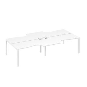 Рабочая станция опоры UNO (4х160) столы Классика белый премиум / металлокаркас белый