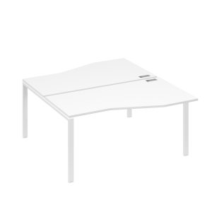 Рабочая станция столы Техно" каркас UNO (2х160) белый премиум / металлокаркас белый