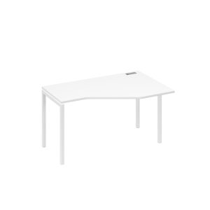 Стол "Техно" эргономичный на металлокаркасе DUE правый белый премиум / металлокаркас белый