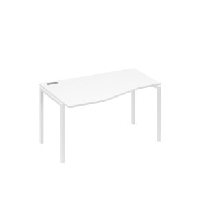 Стол "Техно" левый металлокаркас DUE эргономичный белый премиум / металлокаркас белый