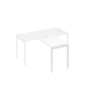 Брифинг-приставка на опорах DUE белый премиум / металлокаркас белый