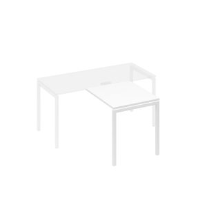 Брифинг-приставка на металлокаркасе DUE белый премиум / металлокаркас белый