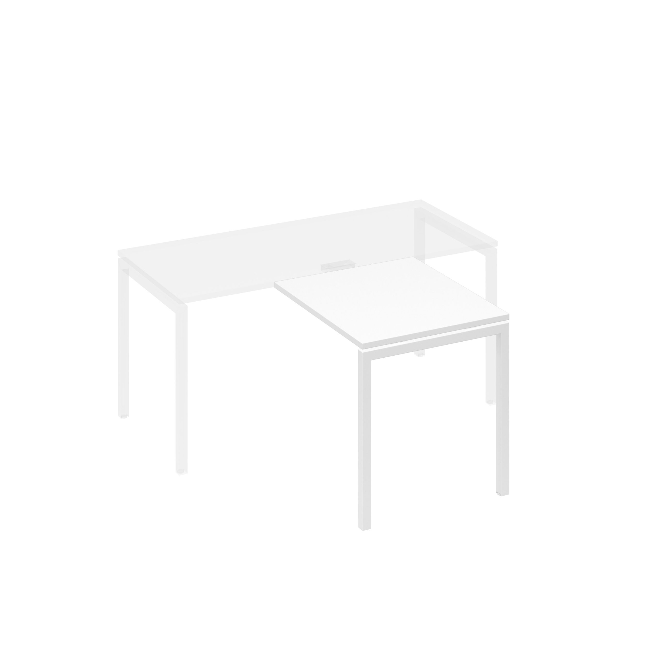 Брифинг-приставка на металлокаркасе DUE белый премиум / металлокаркас белый