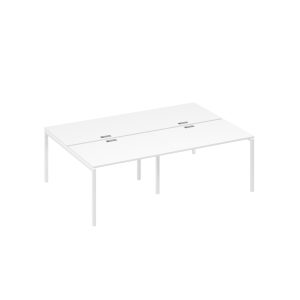 Рабочая станция (4х120) на металлокаркасе DUE белый премиум / металлокаркас белый