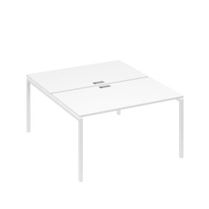 Рабочая станция 2х140 с металлокаркасом DUE белый премиум / металлокаркас белый