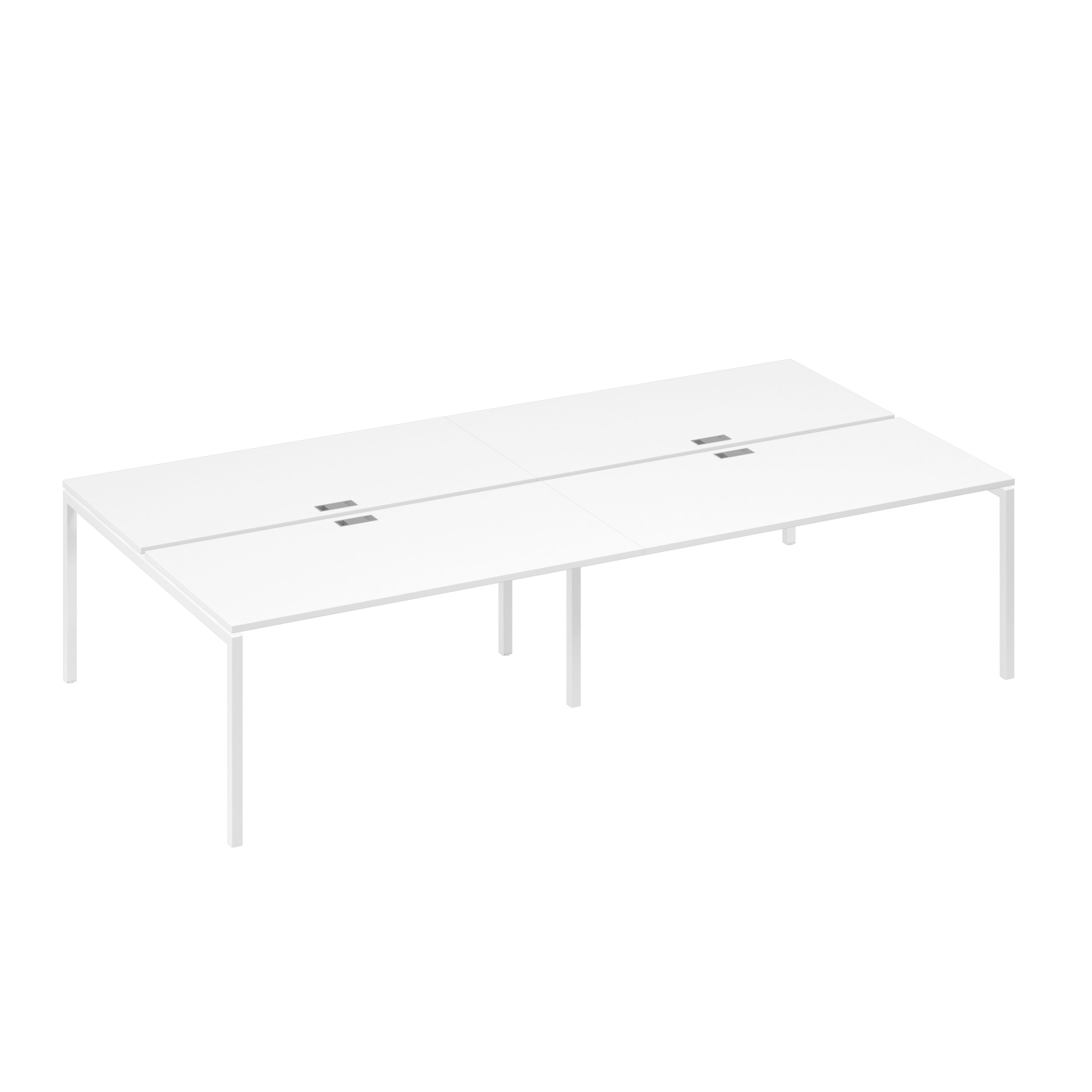 Рабочая станция на металлокаркасе DUE (4х160) белый премиум / металлокаркас белый