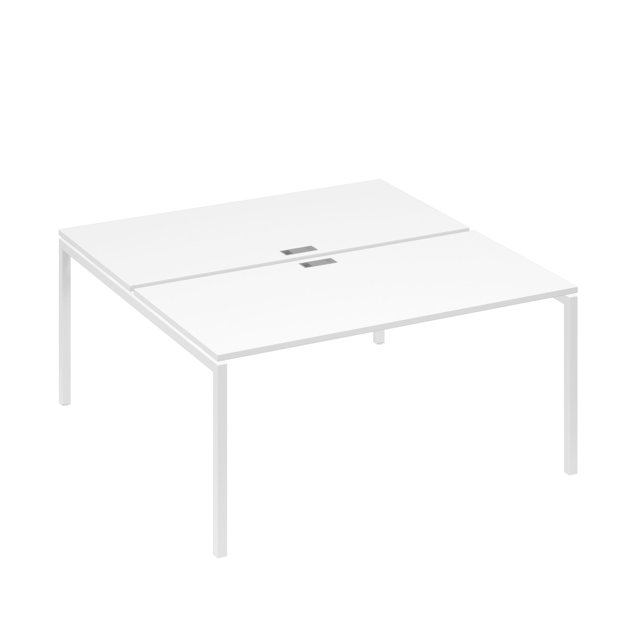 Рабочая станция (2х160) с металлокаркасом DUE белый премиум / металлокаркас белый