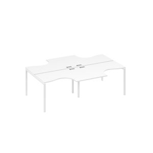 Рабочая станция каркас DUE (4х120) столы эргономичные Классика белый премиум / металлокаркас белый