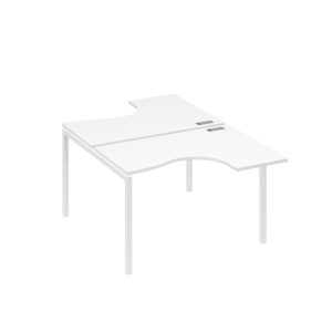 Рабочая станция столы Классика (2х120) каркас DUE белый премиум / металлокаркас белый