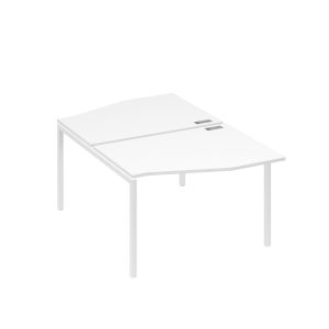 Рабочая станция металлокаркас DUE столы Техно (2х120) белый премиум / металлокаркас белый