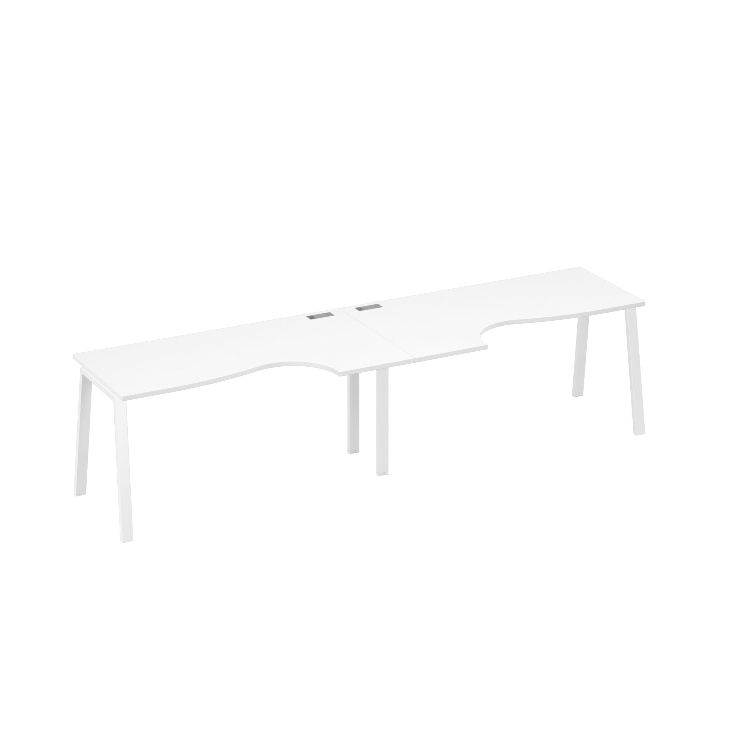 Рабочая станция каркас TRE столы (2х160) белый премиум / металлокаркас белый