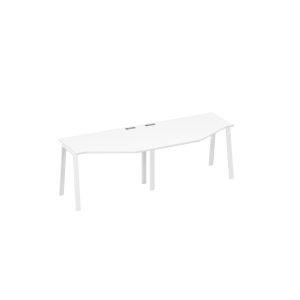 Рабочая станция столы (2х120) Техно каркас TRE белый премиум / металлокаркас белый