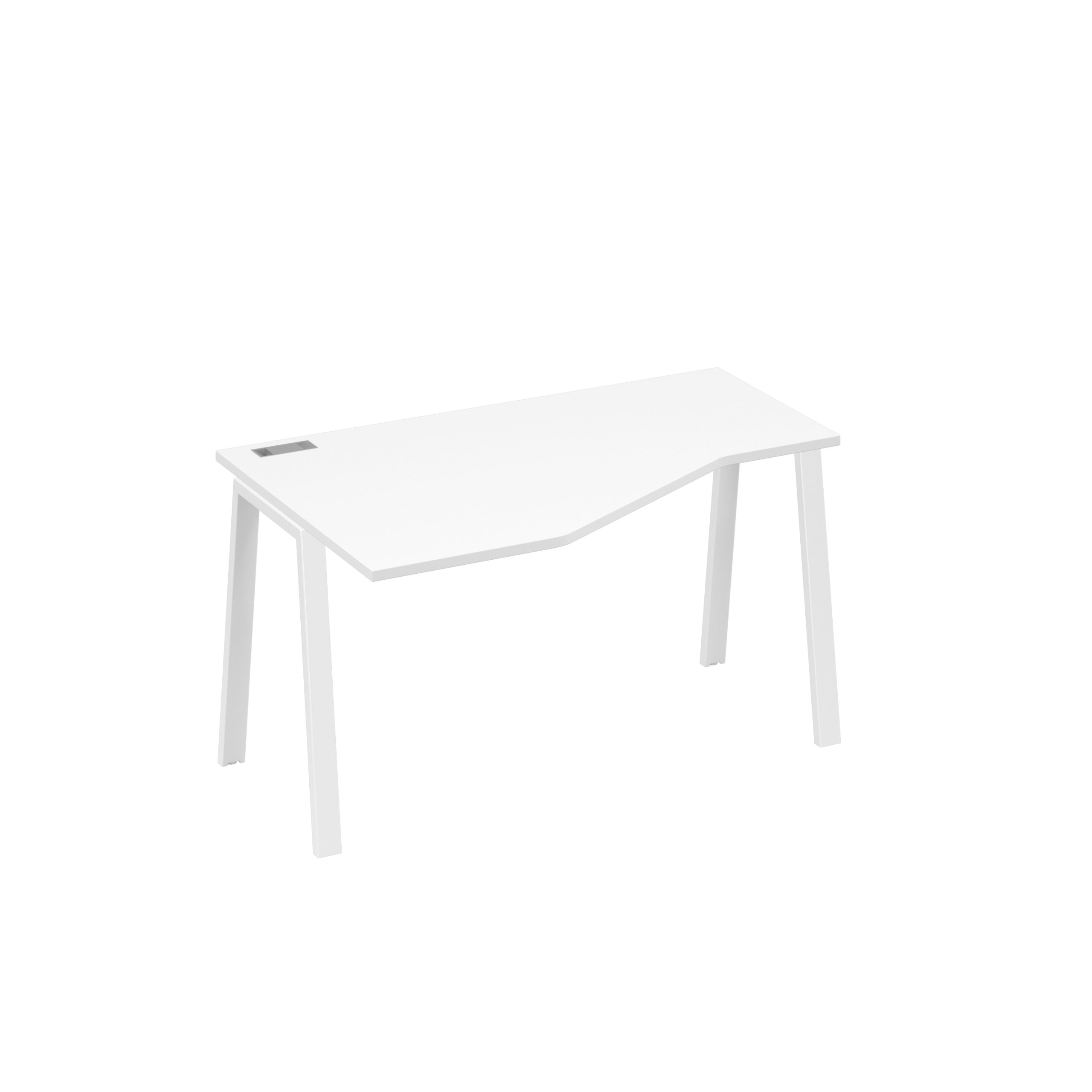Стол "Техно" эргономичный левый металлокаркас TRE   белый премиум / металлокаркас белый