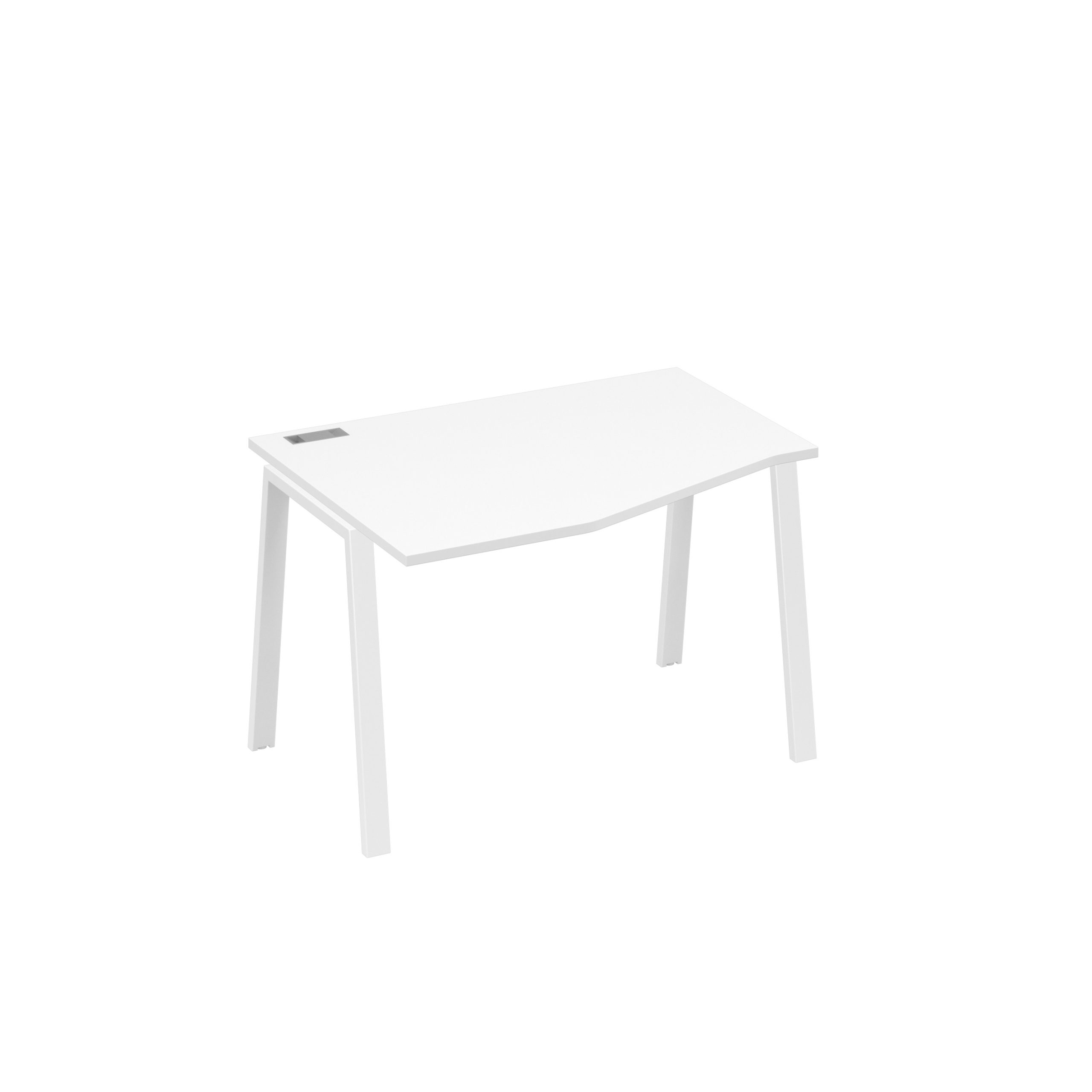 Стол "Техно" эргономичный на металлокаркасе TRE левый белый премиум / металлокаркас белый