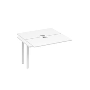 Секция стола рабочей станции на металлокаркасе TRE (2х120) белый премиум / металлокаркас белый