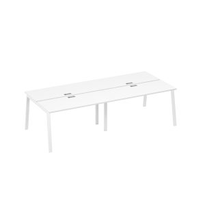 Станция рабочая на опорах TRE (4х140) белый премиум / металлокаркас белый