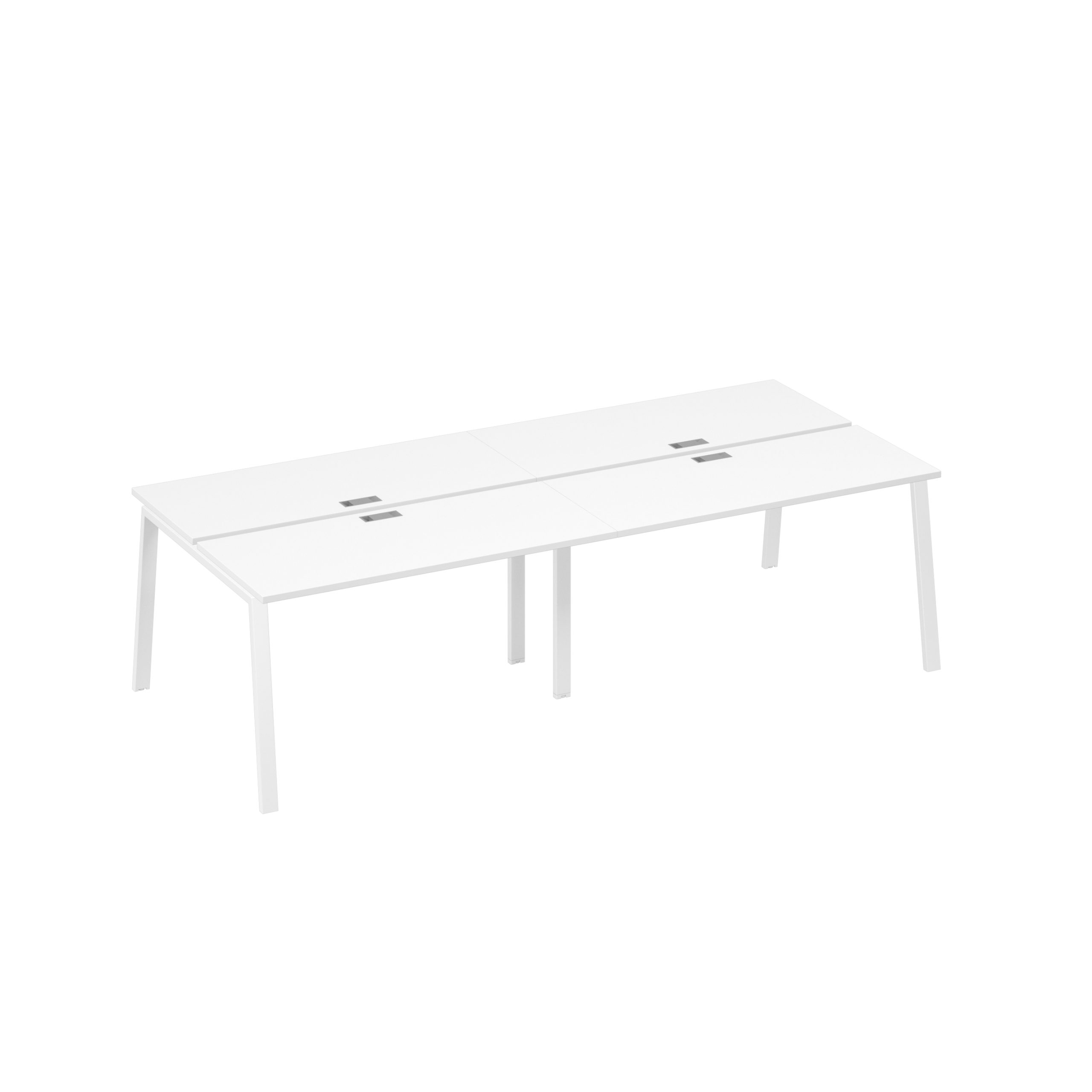 Станция рабочая на опорах TRE (4х140) белый премиум / металлокаркас белый