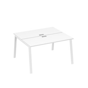 Станция 2х140 с опорами TRE офисная белый премиум / металлокаркас белый