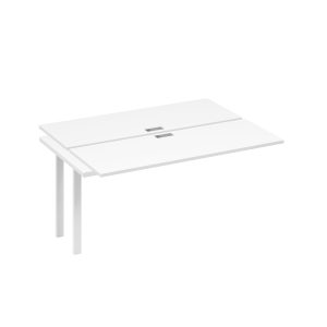 Секция стола рабочей станции на металлокаркасе UNO (2х160) белый премиум / металлокаркас белый