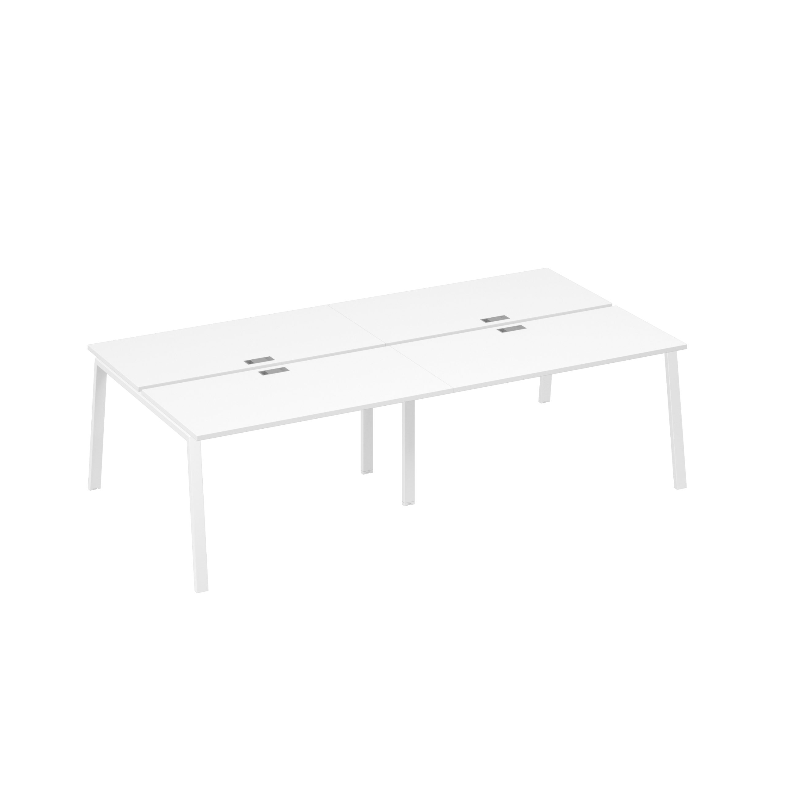 Рабочая станция с каркасе TRE 4х140 белый премиум / металлокаркас белый