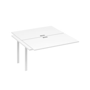 Секция на каркасе TRE стола рабочей станции 2х140 белый премиум / металлокаркас белый