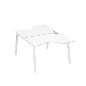 Рабочая станция со столами (2х120) каркас TRE белый премиум / металлокаркас белый