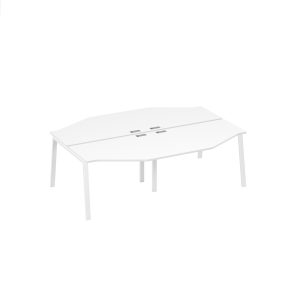 Станция на каркасе TRE столы (4х120) Техно белый премиум / металлокаркас белый