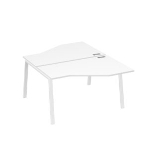 Рабочая станция (2х140) каркас TRE со столами Техно белый премиум / металлокаркас белый