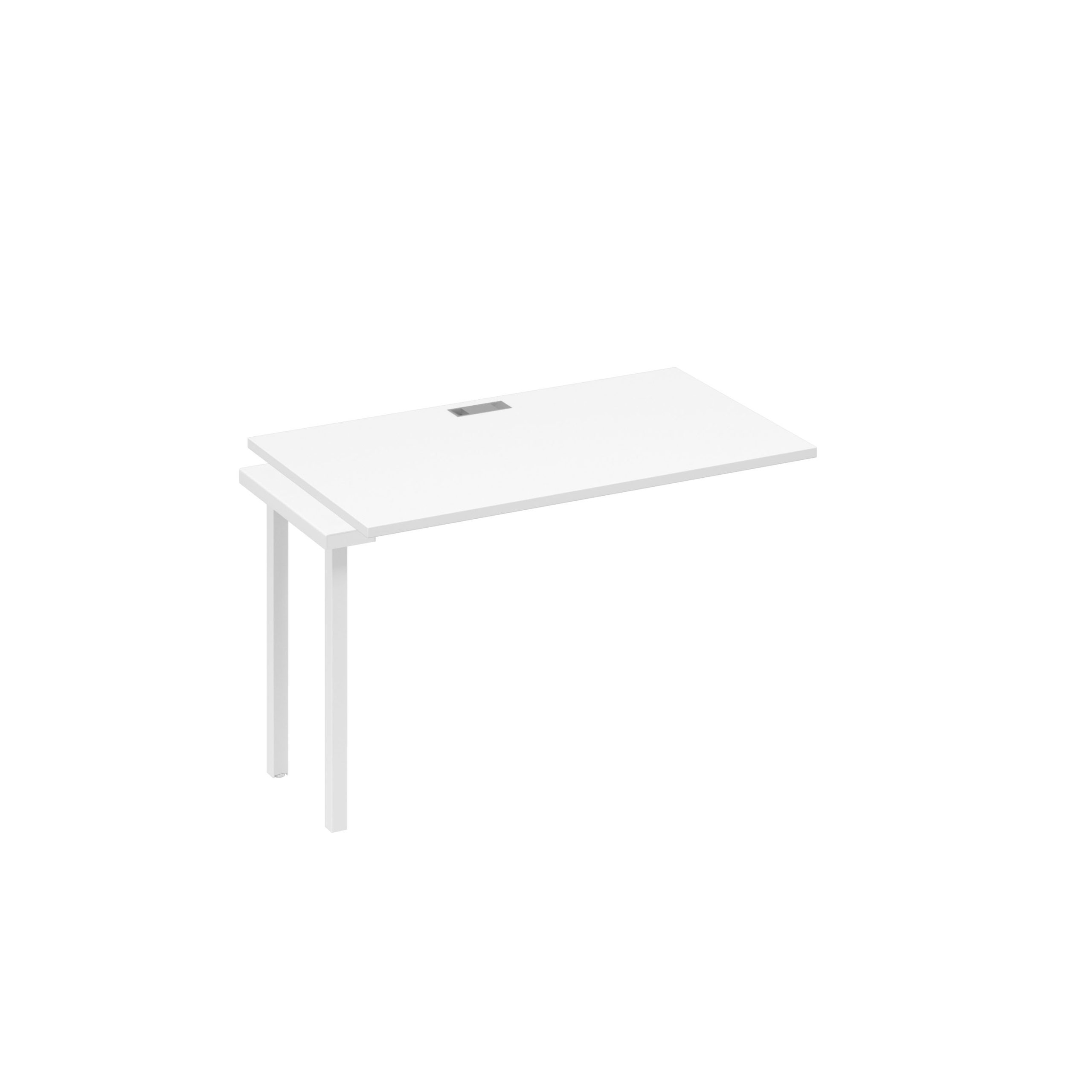 Секция стола 120 офисной станции на каркасе QUATTRO белый премиум / металлокаркас белый
