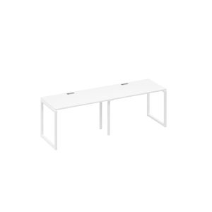 Рабочая станция на каркасе QUATTRO (2х120) белый премиум / металлокаркас белый