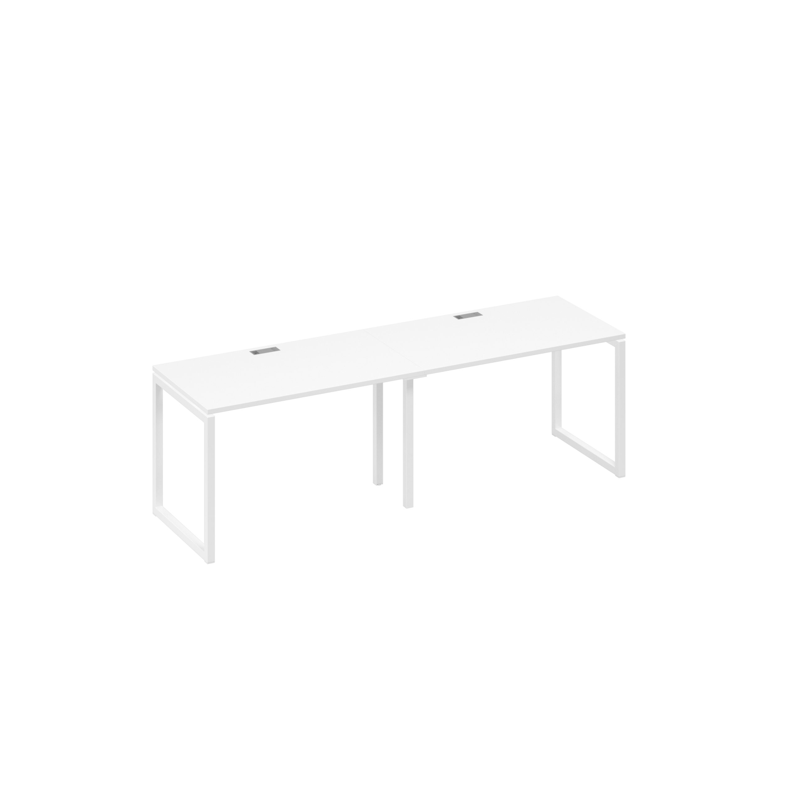 Рабочая станция на каркасе QUATTRO (2х120) белый премиум / металлокаркас белый
