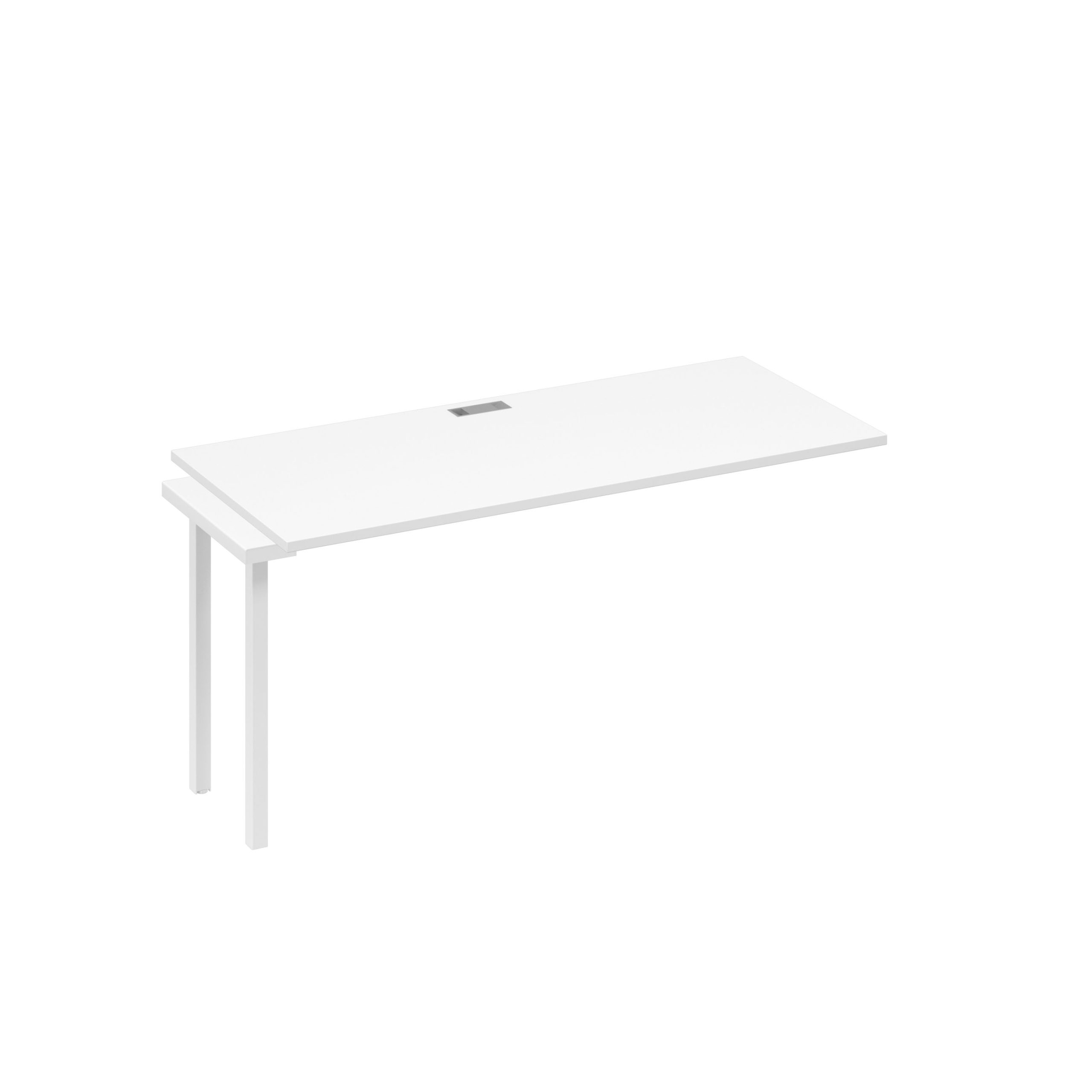 Секция стола рабочей станции 160 опоры QUATTRO белый премиум / металлокаркас белый