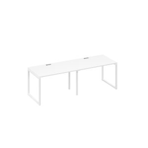 Рабочая станция на металлокаркасе QUATTRO (2х120) белый премиум / металлокаркас белый