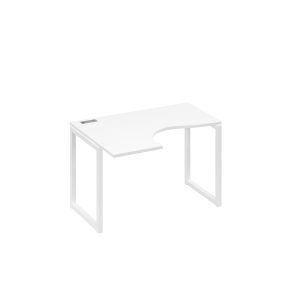 Стол "Классика" на металлокаркасе QUATTRO эргономичный левый белый премиум / металлокаркас белый