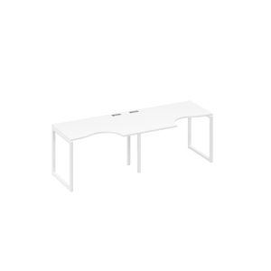 Рабочая станция столы Классика каркас QUATTRO (2х120) белый премиум / металлокаркас белый