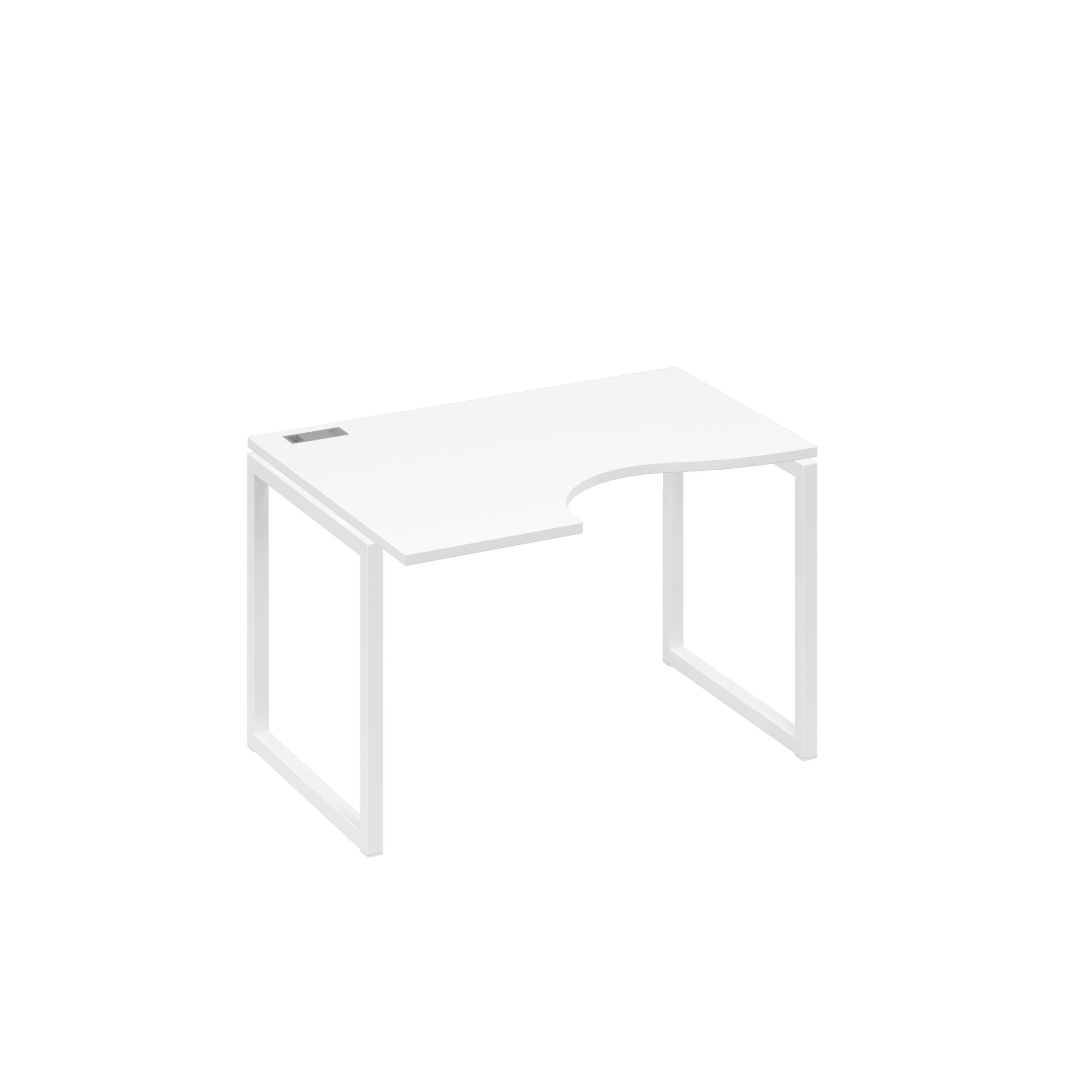 Стол "Классика" эргономичный на металлокаркасе QUATTRO левый белый премиум / металлокаркас белый